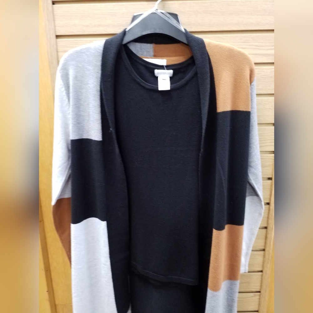 Soft color block cardigan sweater